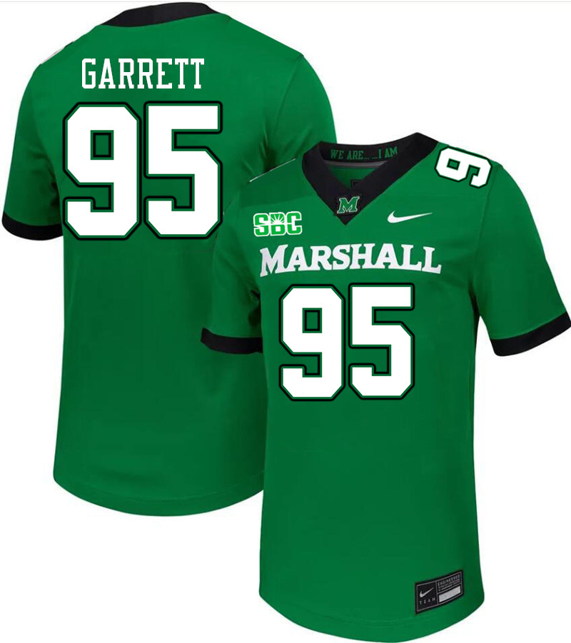 Men #95 Donovan Garrett Marshall Thundering Herd SBC Conference College Football Jerseys Stitched-Gr